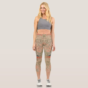 William morris's birds famous pattern capri leggings