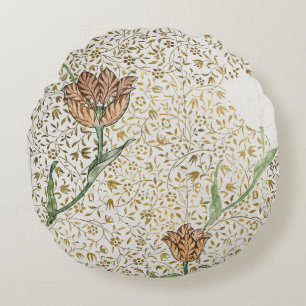 William Morris's Garden Tulip (1885) Round Cushion