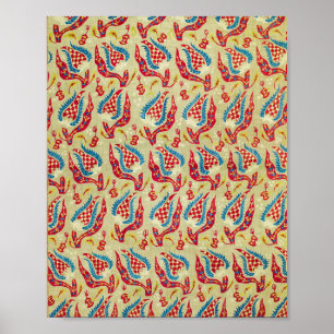 William morris's large flower and leaf motif poster