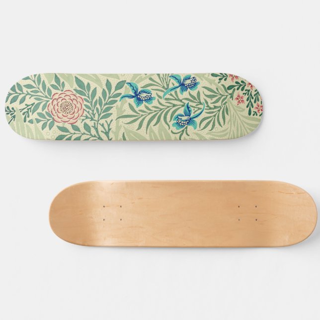 William Morris's Larkspur famous pattern  Skateboard (Horz)