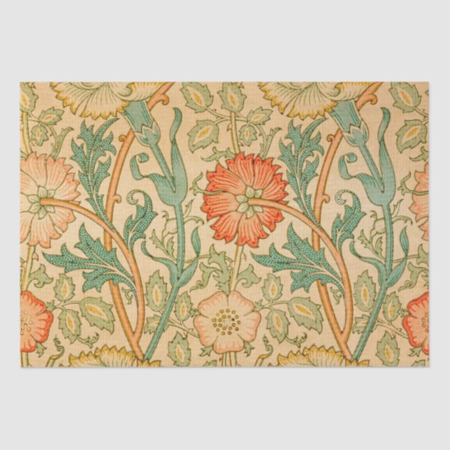 William Morris's Pink and Rose famous pattern  Tissue Paper (Front)