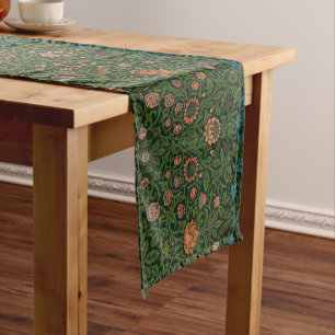 William Morris's Violet and Columbine  Short Table Runner