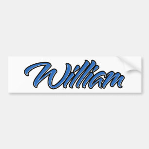William Name blue Aufkleber Sticker Autoaufkleber