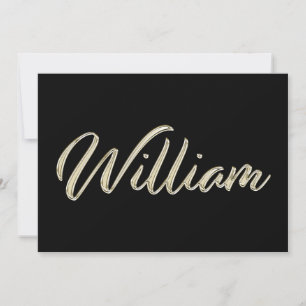 William Name white gold Handwriting Karte Card