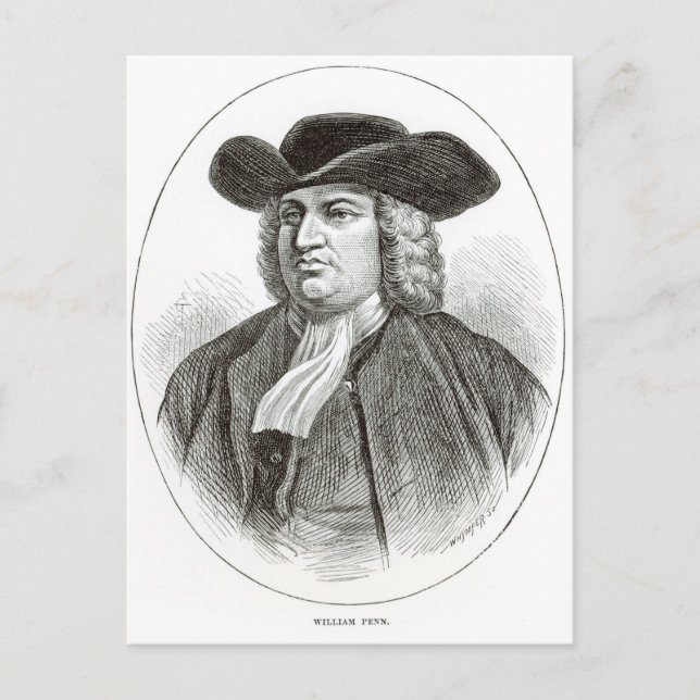 William Penn  engraved by Josiah Wood Whymper Postcard (Front)