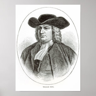 William Penn  engraved by Josiah Wood Whymper Poster