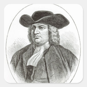 William Penn  engraved by Josiah Wood Whymper Square Sticker