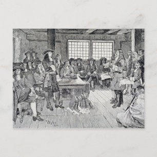 William Penn in Conference with the Colonists Postcard