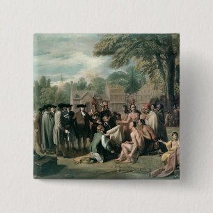 William Penn's Treaty with the Indians in 15 Cm Square Badge