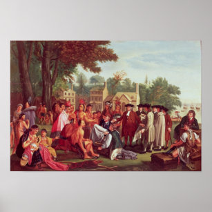 William Penn's Treaty with the Indians in 1683 Poster