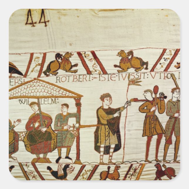 William, Robert de Mortain and Bishop Odo Square Sticker (Front)