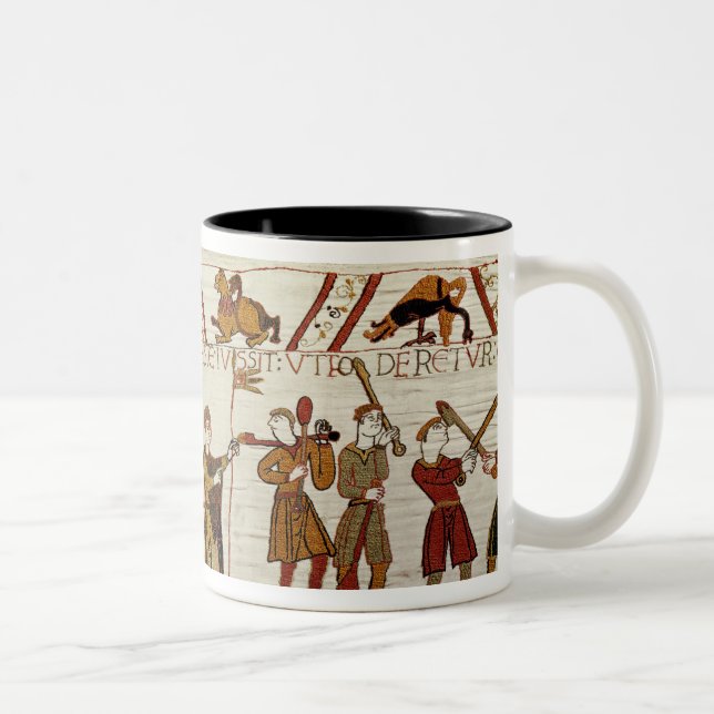 William, Robert de Mortain and Bishop Odo Two-Tone Coffee Mug (Right)