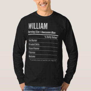 William Serving Size Nutrition Label Calories T-Shirt