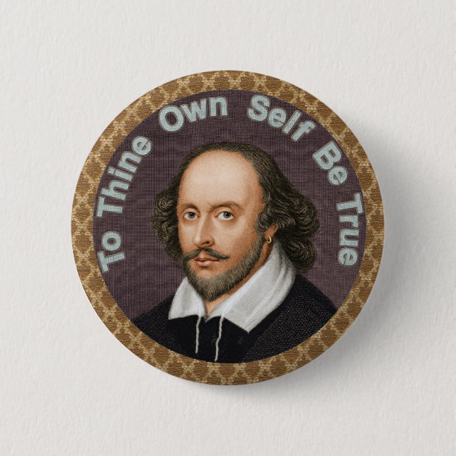William Shakespeare 6 Cm Round Badge (Front)