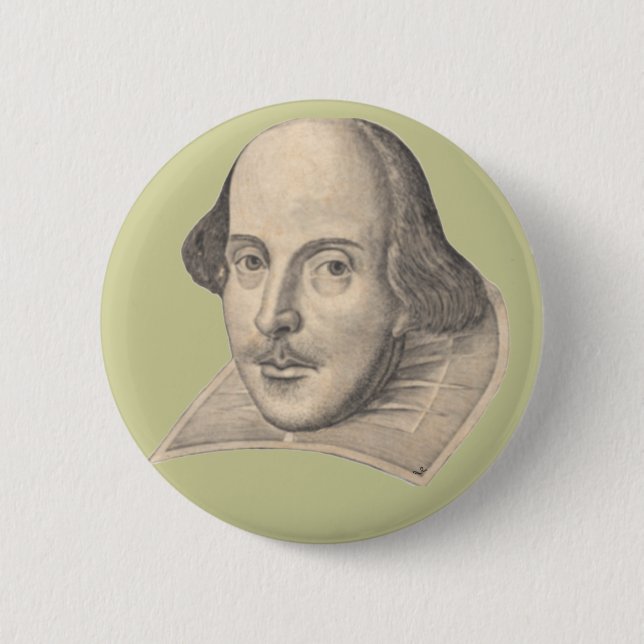 William Shakespeare 6 Cm Round Badge (Front)