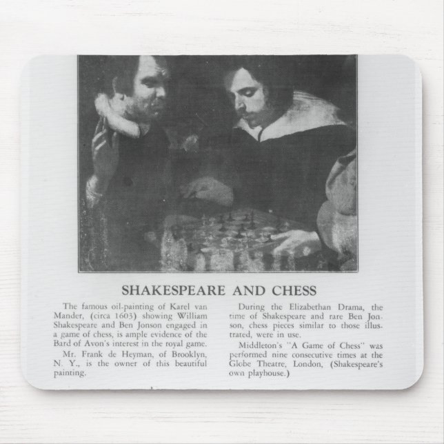 William Shakespeare  and Ben Jonson Mouse Mat (Front)