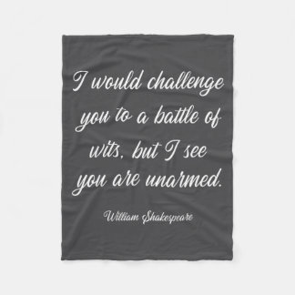 William Shakespeare Battle Of Wits English Literat Fleece Blanket