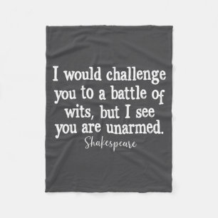 William Shakespeare Battle Of Wits English Literat Fleece Blanket