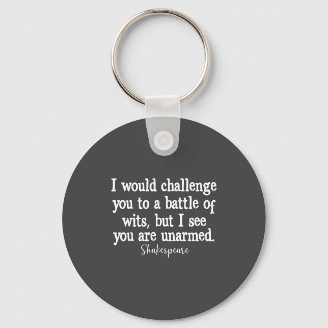 William Shakespeare Battle Of Wits English Literat Key Ring (Front)