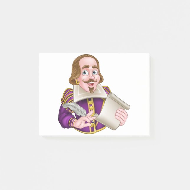 William Shakespeare Cartoon Post-it Notes (Front)