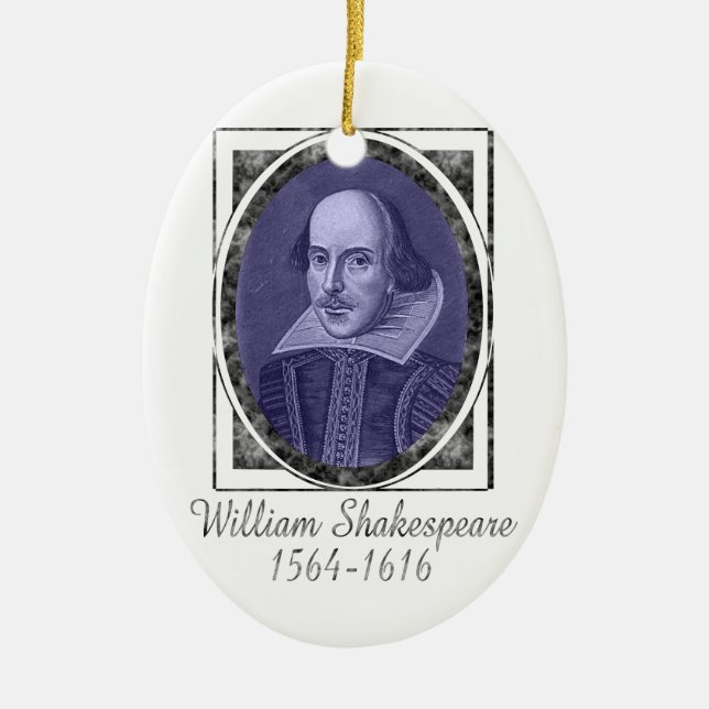 William Shakespeare Ceramic Tree Decoration (Front)