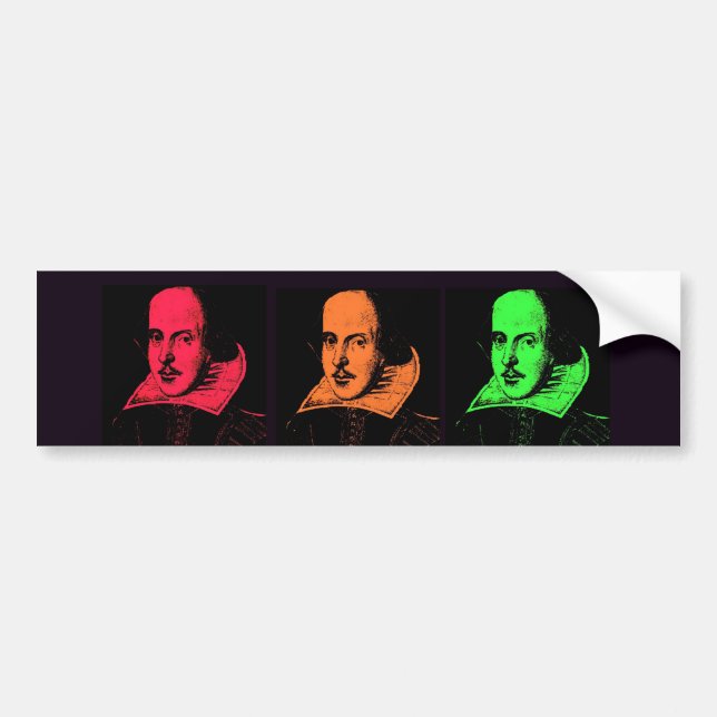 William Shakespeare Collage Bumper Sticker (Front)