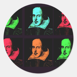 William Shakespeare Collage Classic Round Sticker