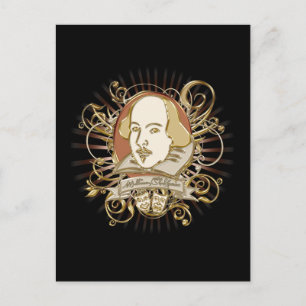 William Shakespeare Crest (Gold) Postcard