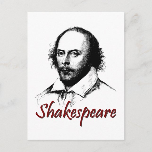 William Shakespeare Etching Postcard (Front)
