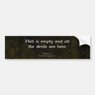 William Shakespeare Humourous Witty Quotation Bumper Sticker