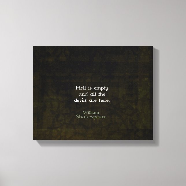 William Shakespeare Humourous Witty Quotation Canvas Print (Front)