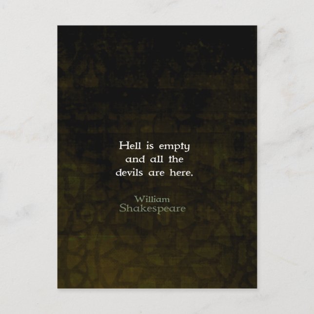 William Shakespeare Humourous Witty Quotation Postcard (Front)