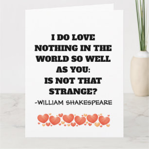 WILLIAM SHAKESPEARE I LOVE YOU ROMANTIC BIG CARDS 