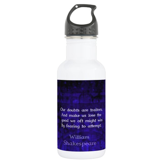 William Shakespeare Inspirational Courage Quote 532 Ml Water Bottle (Front)