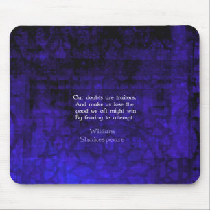 William Shakespeare Inspirational Courage Quote Mouse Mat