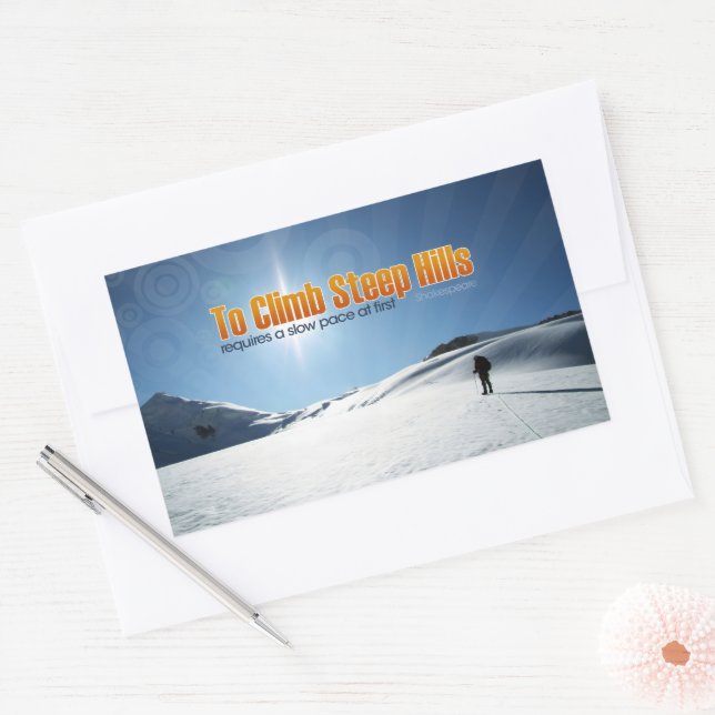 William Shakespeare Inspirational Quote "To climb" Rectangular Sticker (Envelope)