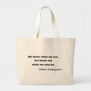 William Shakespeare Inspiring Quote Large Tote Bag