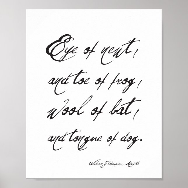 William Shakespeare Macbeth Spooky Quote Halloween Poster (Front)