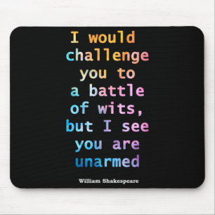 William Shakespeare Pastel I See You Are Unarmed Q Mouse Mat
