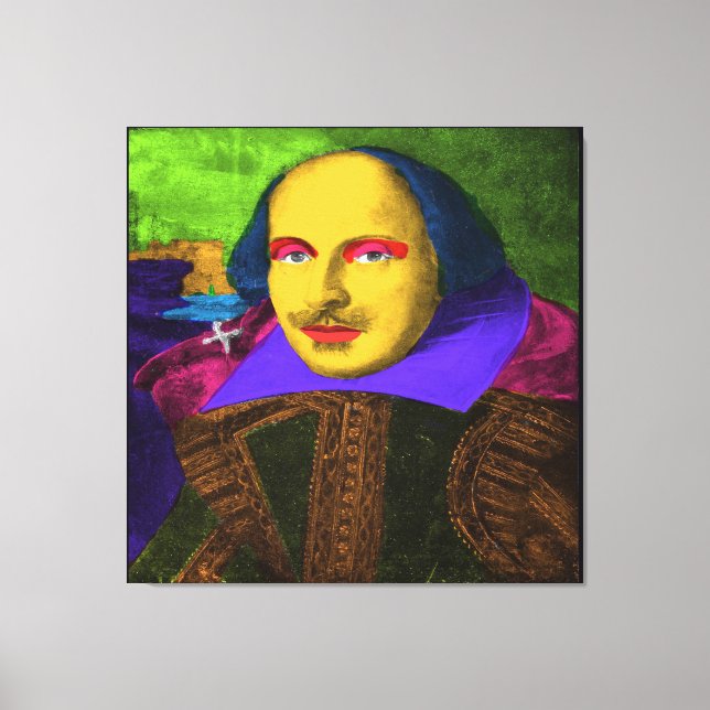 William Shakespeare Pop Art Canvas Print (Front)