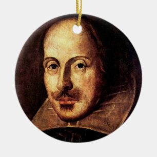 William Shakespeare Portrait Ceramic Tree Decoration