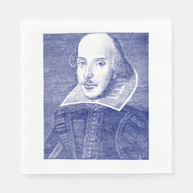 William Shakespeare Portrait First Folio Napkin (Front)