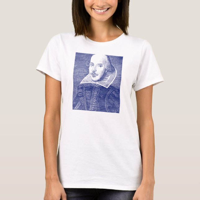 William Shakespeare Portrait from First Folio T-Shirt (Front)
