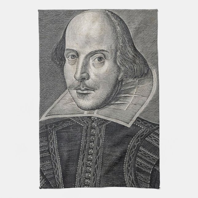 William Shakespeare Portrait Tea Towel (Vertical)