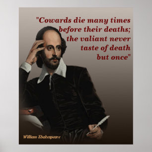 William Shakespeare Quote On Cowards And Death Poster