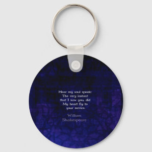 William Shakespeare Romantic Love Quote Key Ring