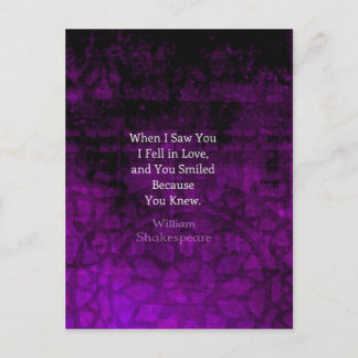 William Shakespeare Romantic Love Saying Postcard