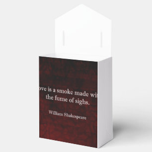 William Shakespeare Romeo and Juliet LOVE Quote Favour Box