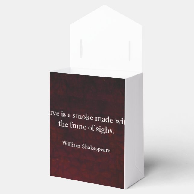 William Shakespeare Romeo and Juliet LOVE Quote Favour Box (Opened)