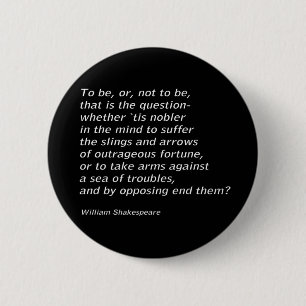 William Shakespeare`s `Hamlet` 6 Cm Round Badge